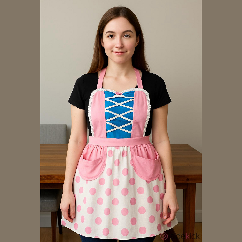 Pink Polka Dot Retro Apron Disney Bo peep theme
